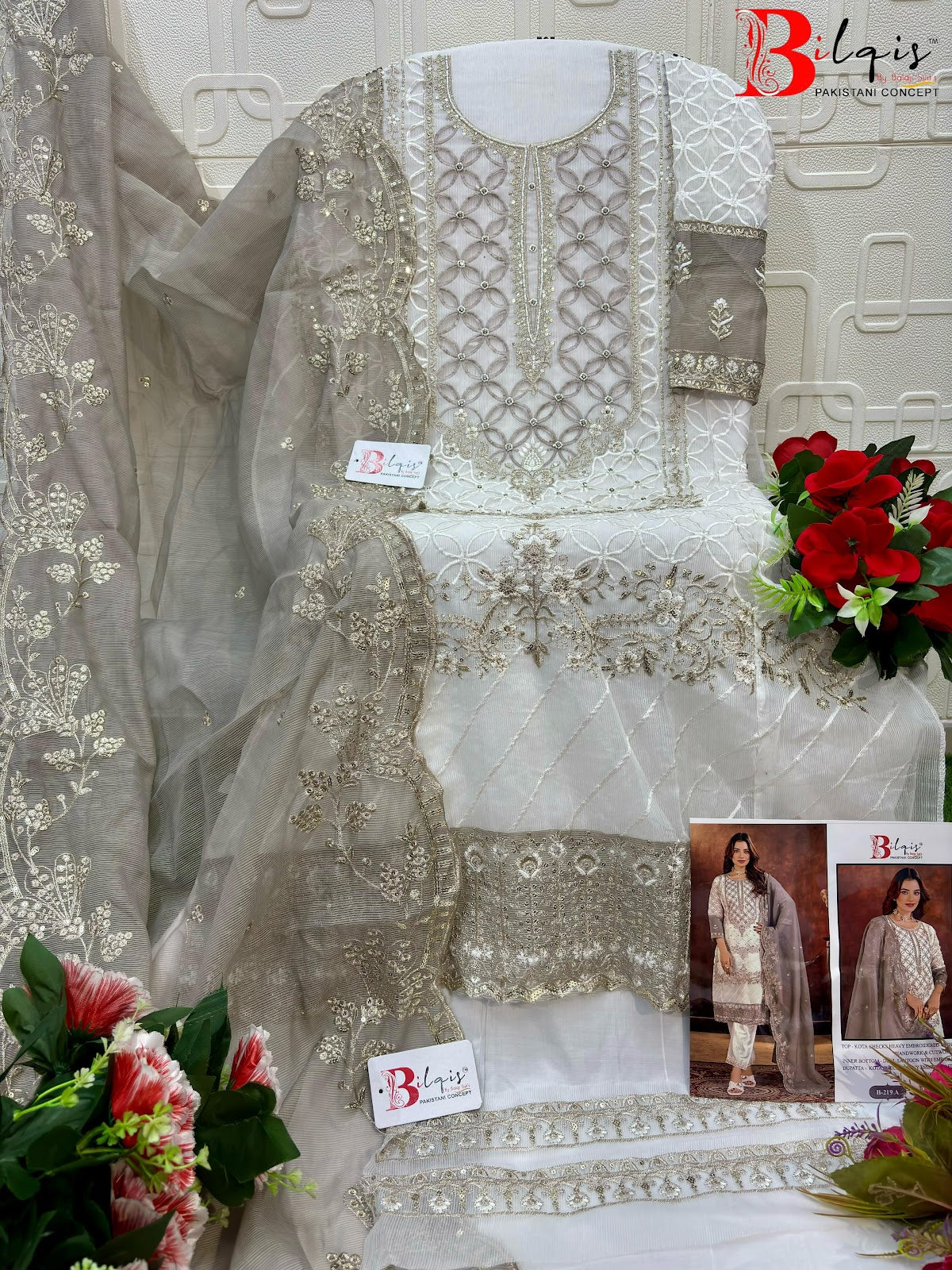 B 219 Bilqis Pakistani Salwar Suits Wholesaler Gujarat