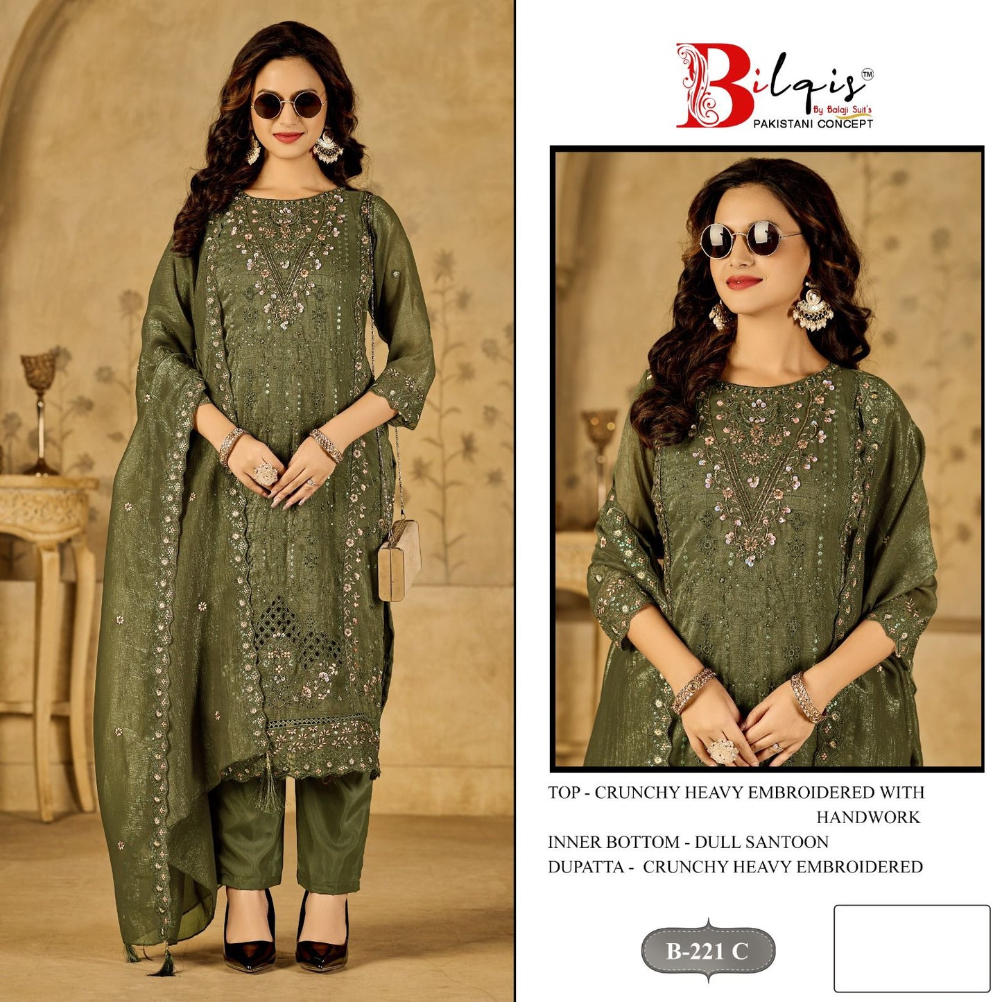 B 221 A To D Bilqis Pakistani Salwar Suits Wholesale Price