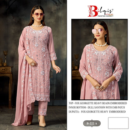 B 222 Bilqis Fox Georgette Pakistani Salwar Suits Manufacturer India