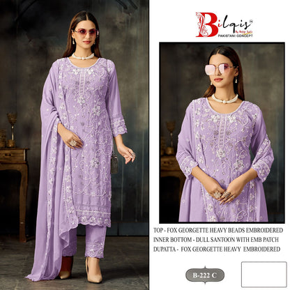 B 222 Bilqis Fox Georgette Pakistani Salwar Suits Manufacturer India