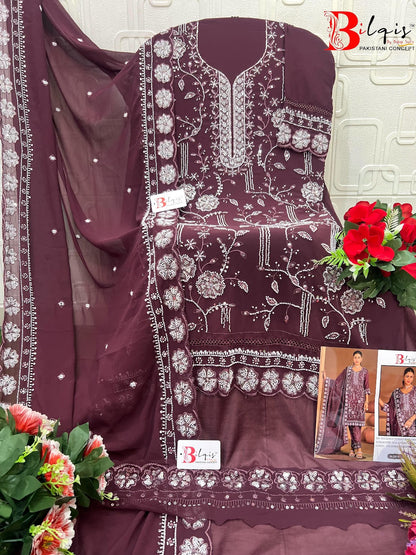 B 225 Bilqis Fox Georgette Pakistani Salwar Suits Supplier