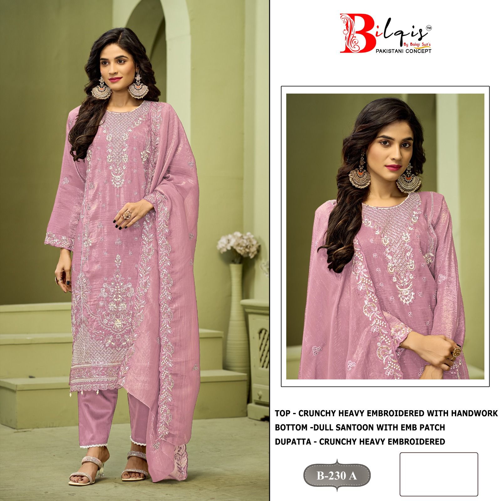 B 230 Bilqis Pakistani Salwar Suits Wholesaler