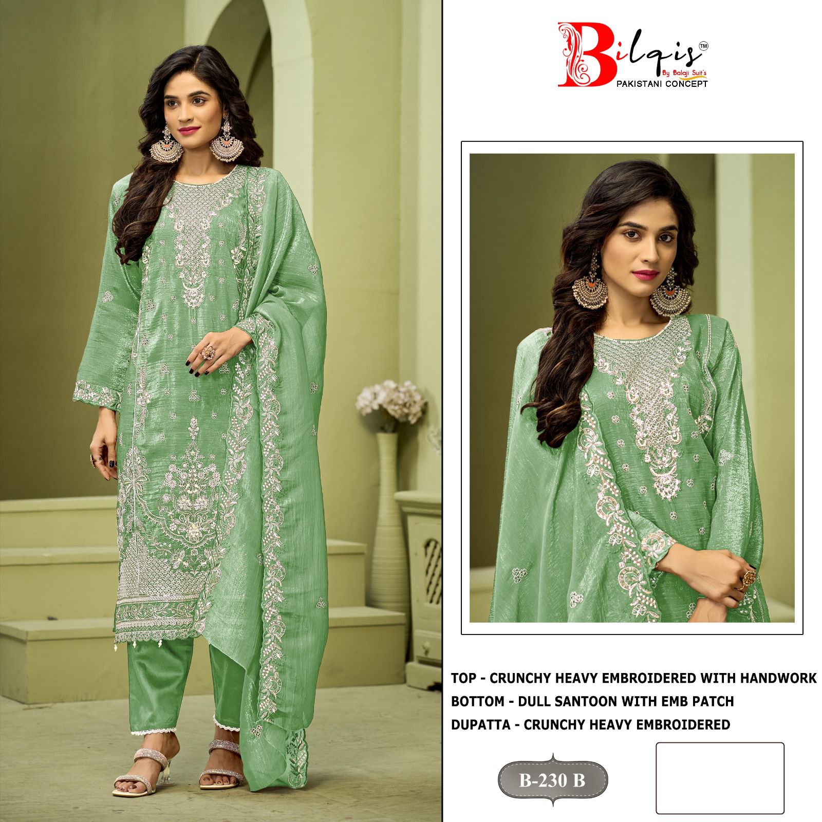 B 230 Bilqis Pakistani Salwar Suits Wholesaler