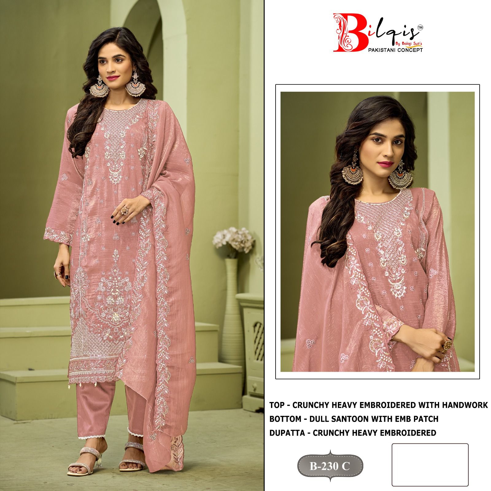 B 230 Bilqis Pakistani Salwar Suits Wholesaler