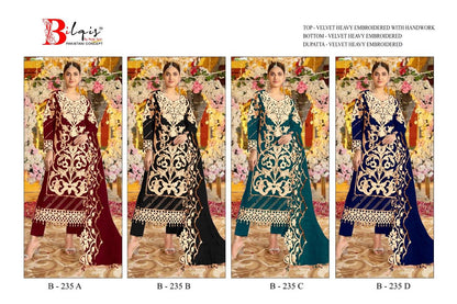 B 235 A To D Bilqis Velvet Suits Supplier Gujarat
