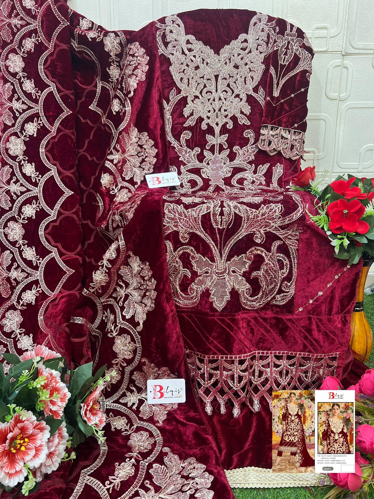 B 235 A To D Bilqis Velvet Suits Supplier Gujarat
