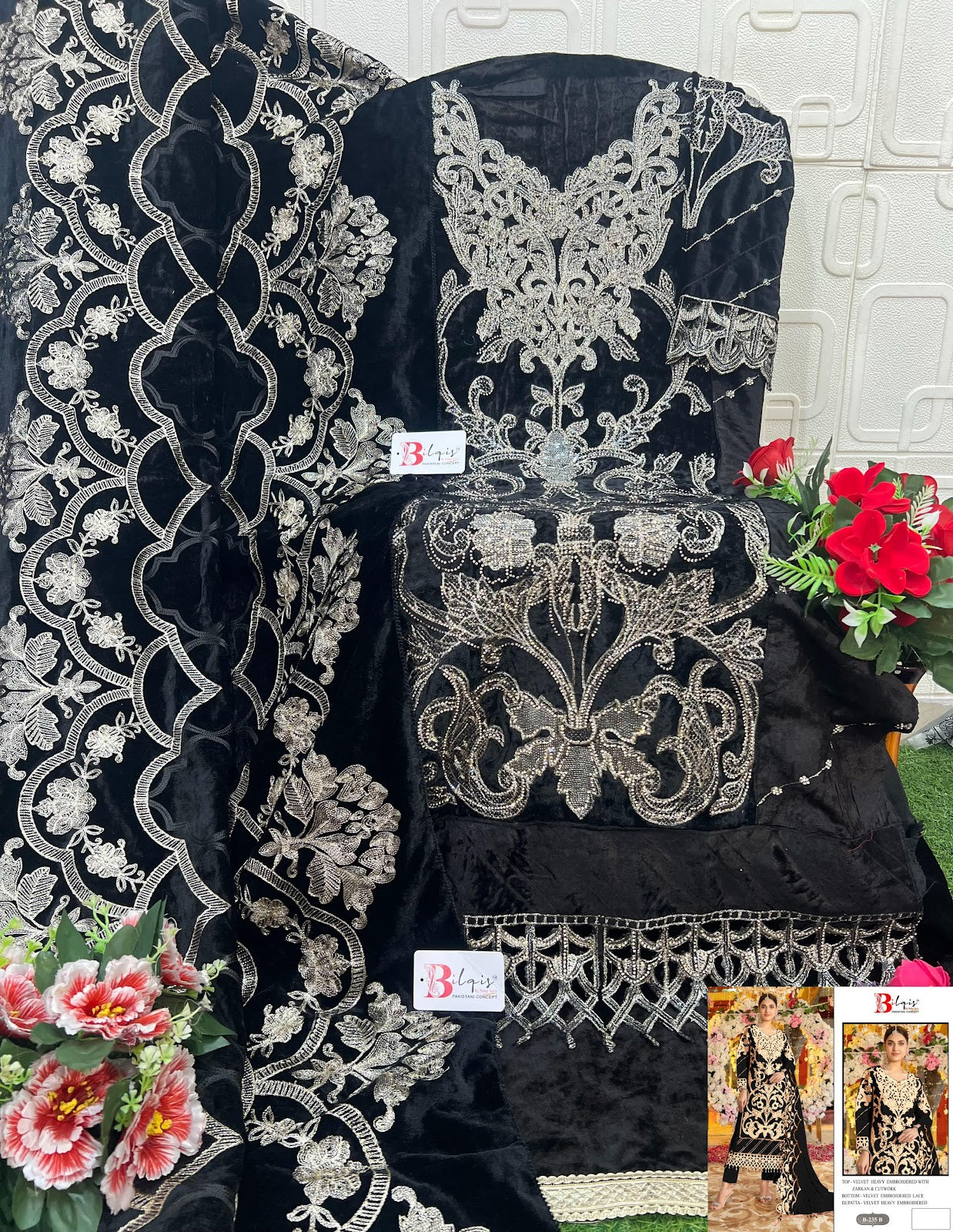 B 235 A To D Bilqis Velvet Suits Supplier Gujarat