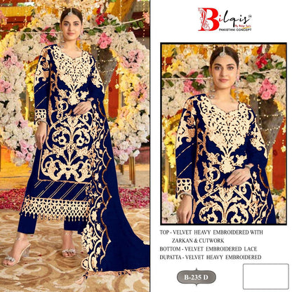 B 235 A To D Bilqis Velvet Suits Supplier Gujarat