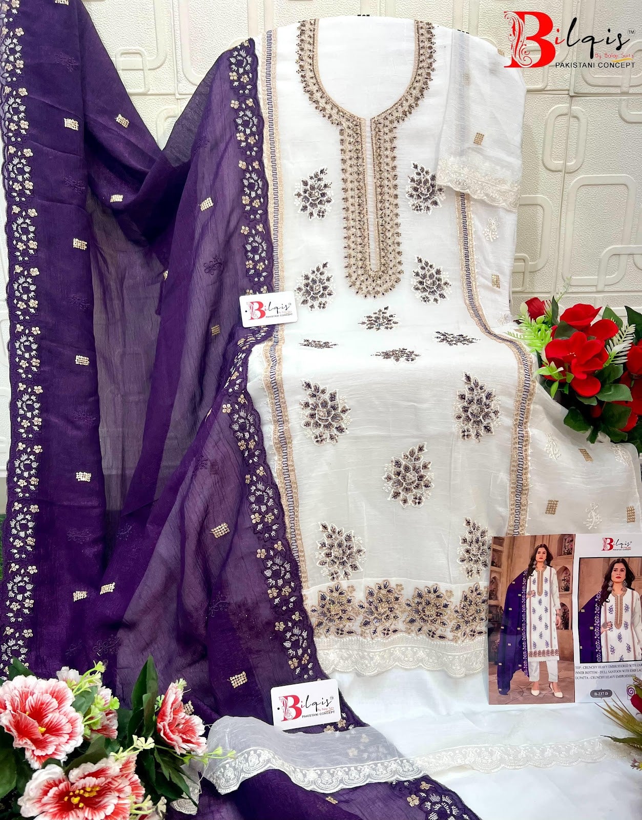 B 237 A To D Bilqis Pakistani Salwar Suits Wholesale Rate