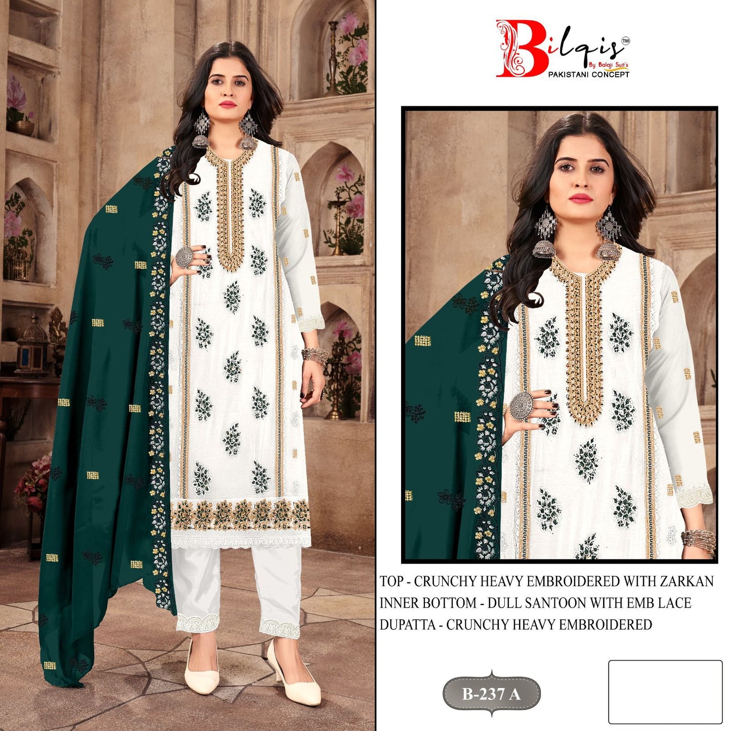 B 237 A To D Bilqis Pakistani Salwar Suits Wholesale Rate