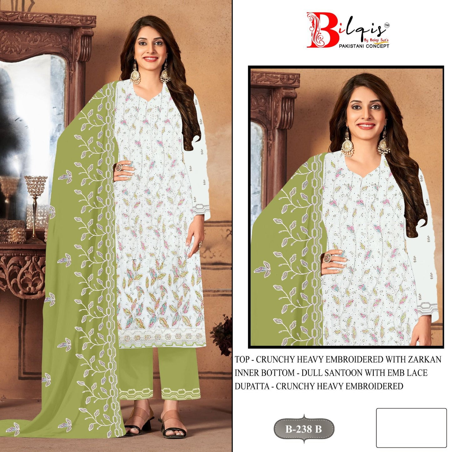 B 238 A To D Bilqis Pakistani Salwar Suits Manufacturer