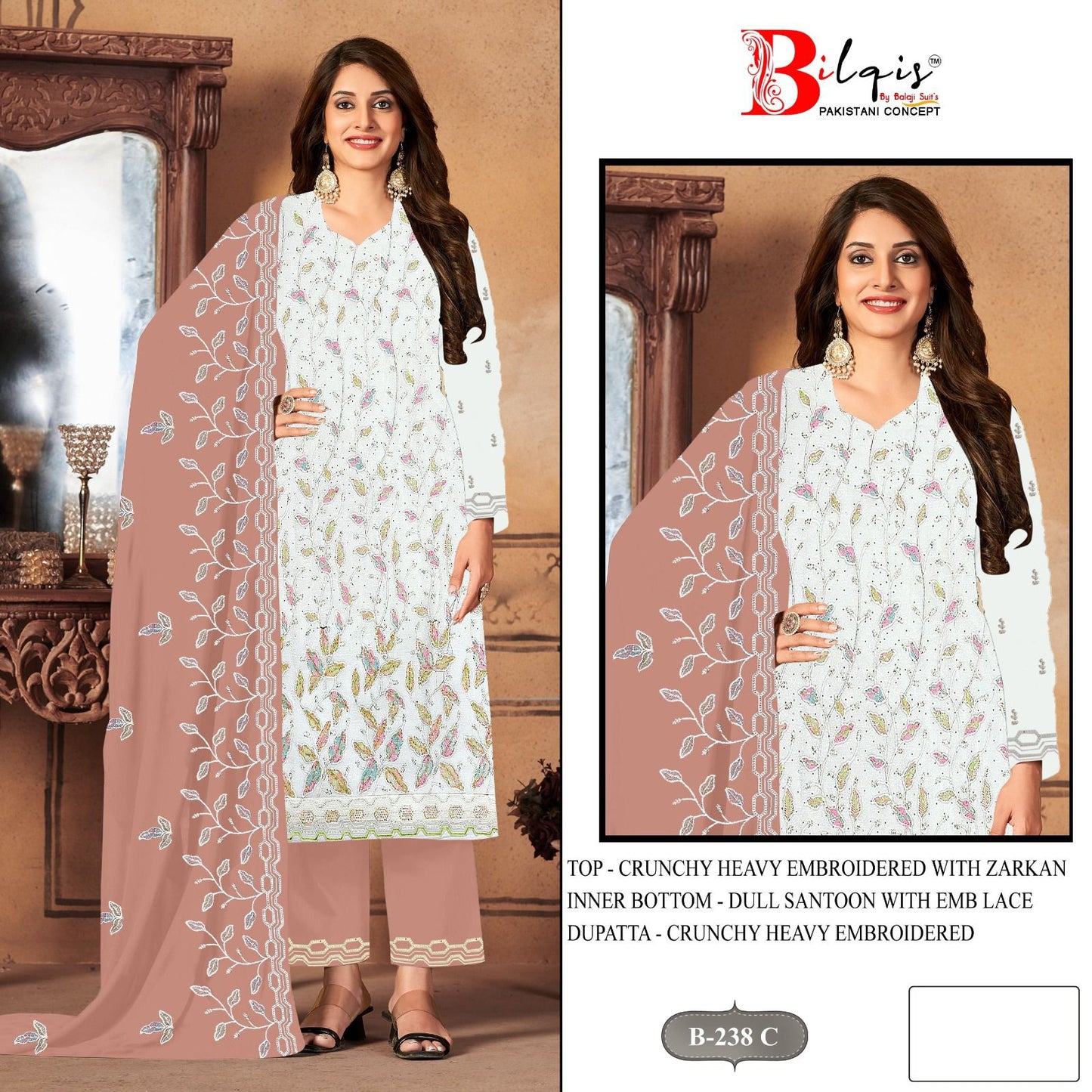B 238 A To D Bilqis Pakistani Salwar Suits Manufacturer