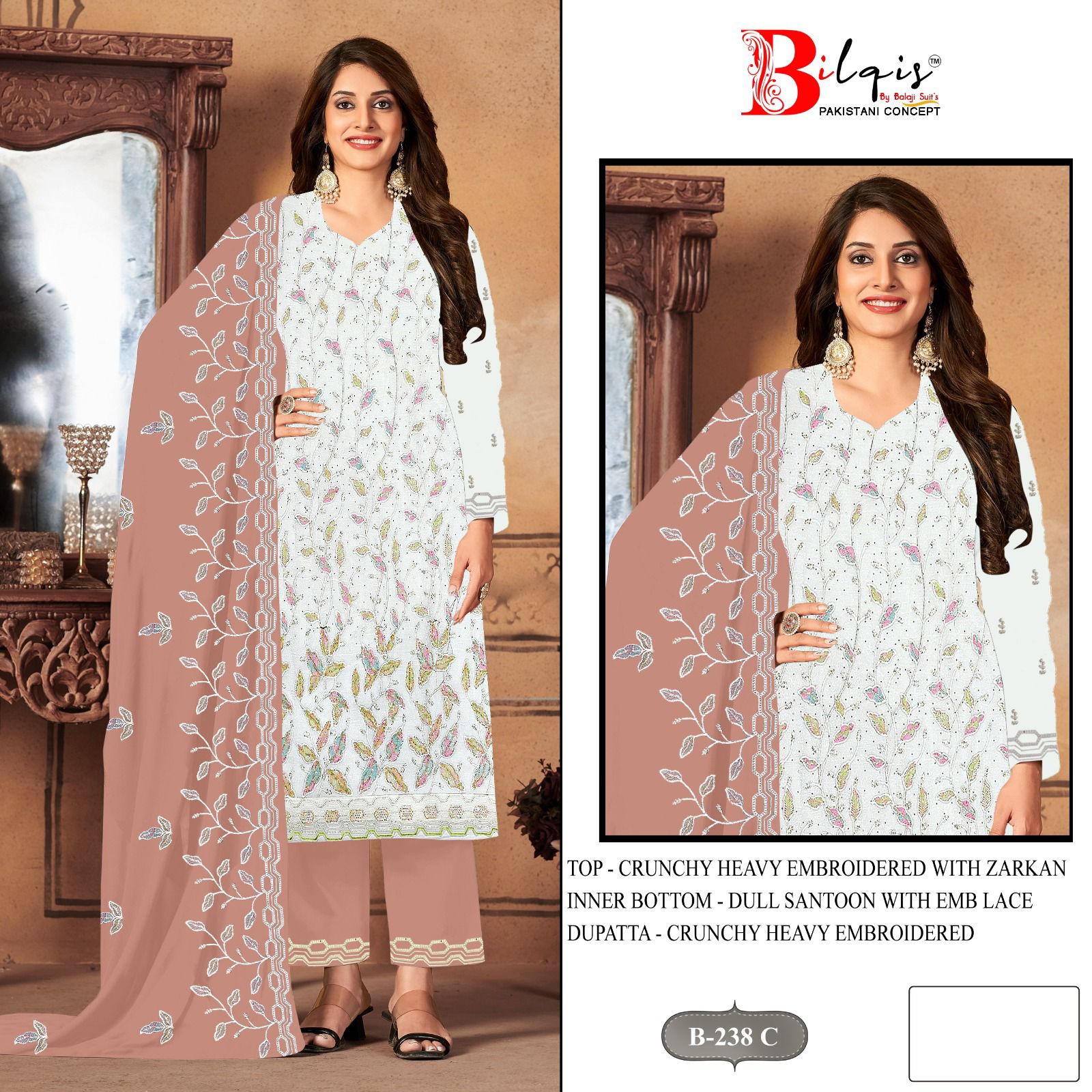B 238 A To D Bilqis Pakistani Salwar Suits Manufacturer