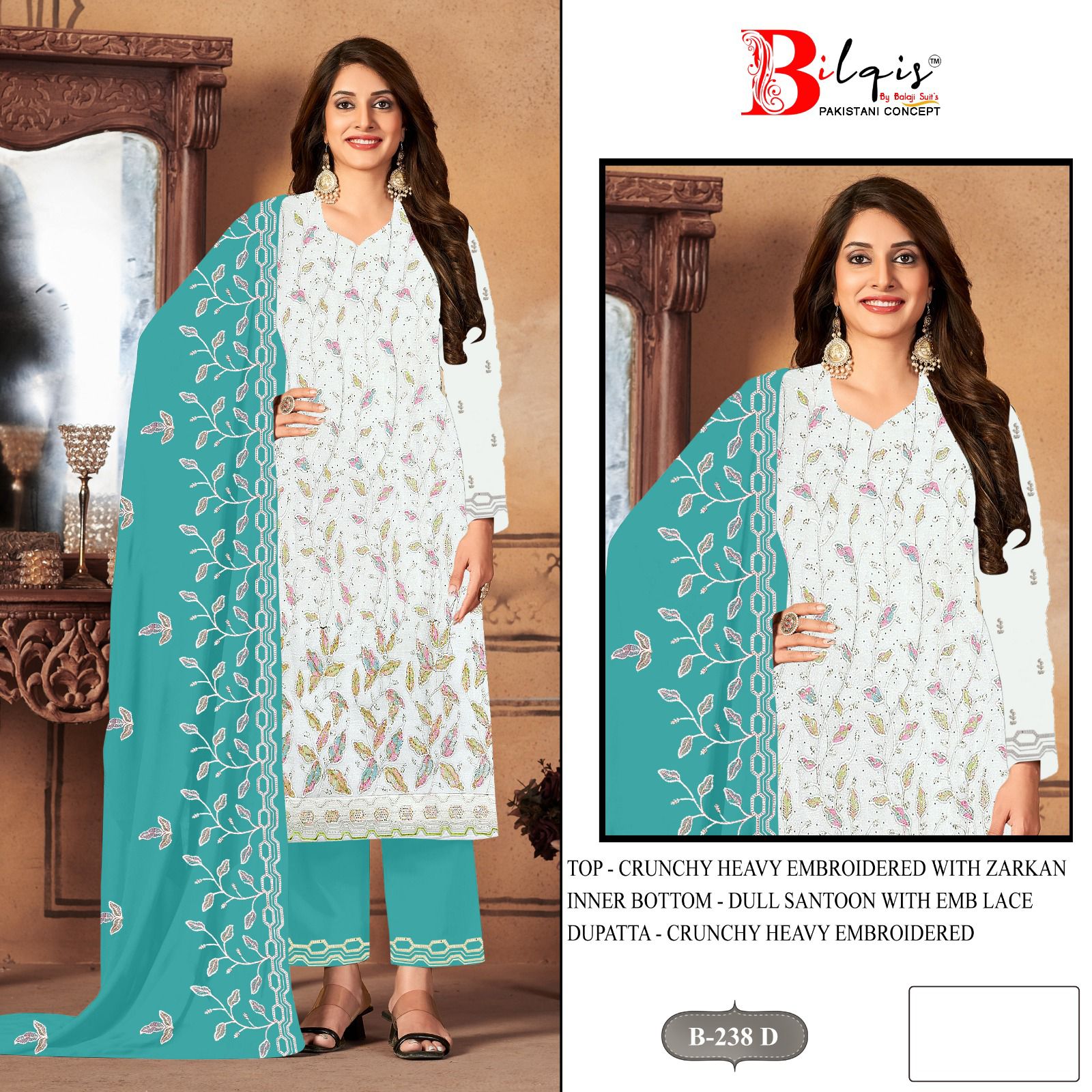 B 238 A To D Bilqis Pakistani Salwar Suits Manufacturer