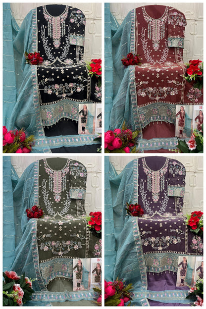 B 239 E To H Bilqis Chiffon Pakistani Salwar Suits Manufacturer Gujarat