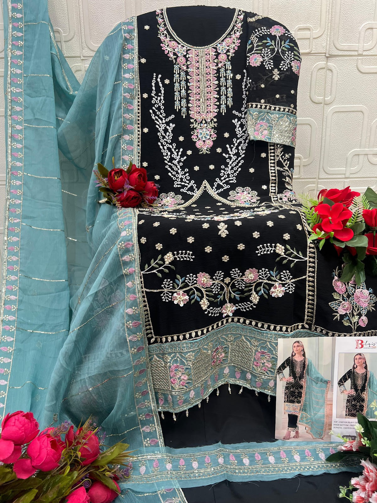 B 239 E To H Bilqis Chiffon Pakistani Salwar Suits Manufacturer Gujarat