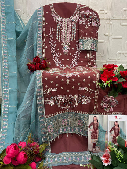 B 239 E To H Bilqis Chiffon Pakistani Salwar Suits Manufacturer Gujarat