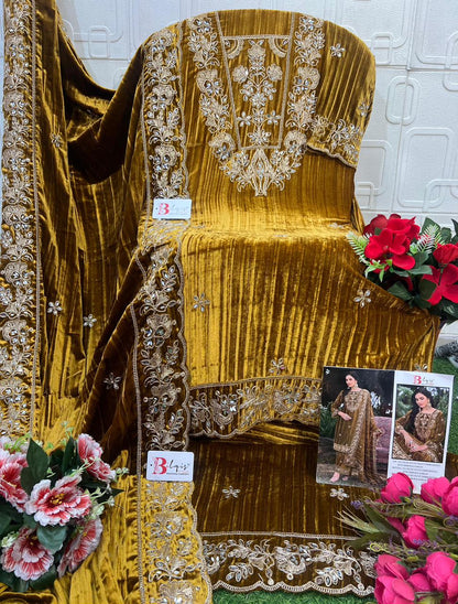 B 240 Bilqis Velvet Suits Supplier India