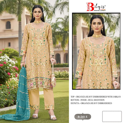 B 241 E To G Bilqis Organza Pakistani Salwar Suits Exporter Gujarat