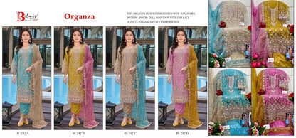 B 242 Bilqis Organza Pakistani Salwar Suits Manufacturer