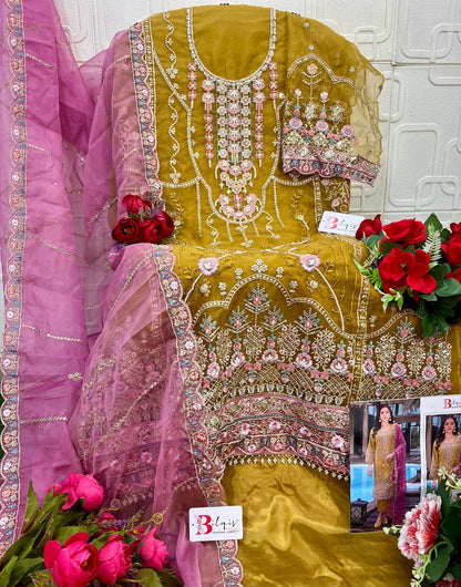 B 242 Bilqis Organza Pakistani Salwar Suits Manufacturer