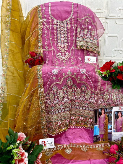 B 242 Bilqis Organza Pakistani Salwar Suits Manufacturer