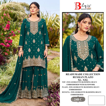 B 248 Bilqis Fox Georgette Pakistani Readymade Suits Wholesaler Gujarat