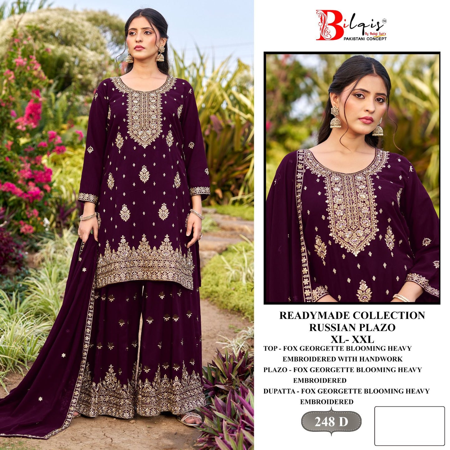 B 248 Bilqis Fox Georgette Pakistani Readymade Suits Wholesaler Gujarat