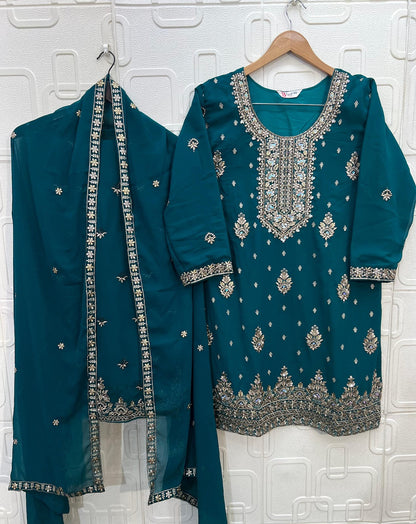 B 248 Bilqis Fox Georgette Pakistani Readymade Suits Wholesaler Gujarat