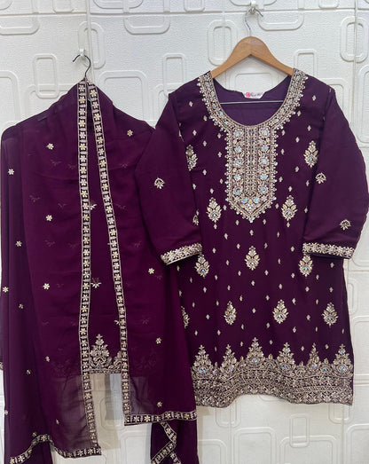 B 248 Bilqis Fox Georgette Pakistani Readymade Suits Wholesaler Gujarat