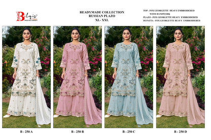 B 250 Bilqis Fox Georgette Pakistani Readymade Suits Manufacturer