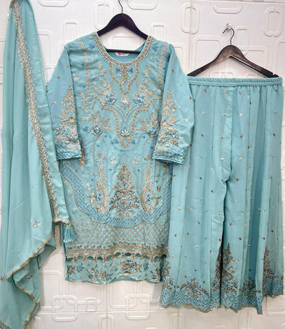 B 251 Bilqis Fox Georgette Pakistani Readymade Suits Wholesaler