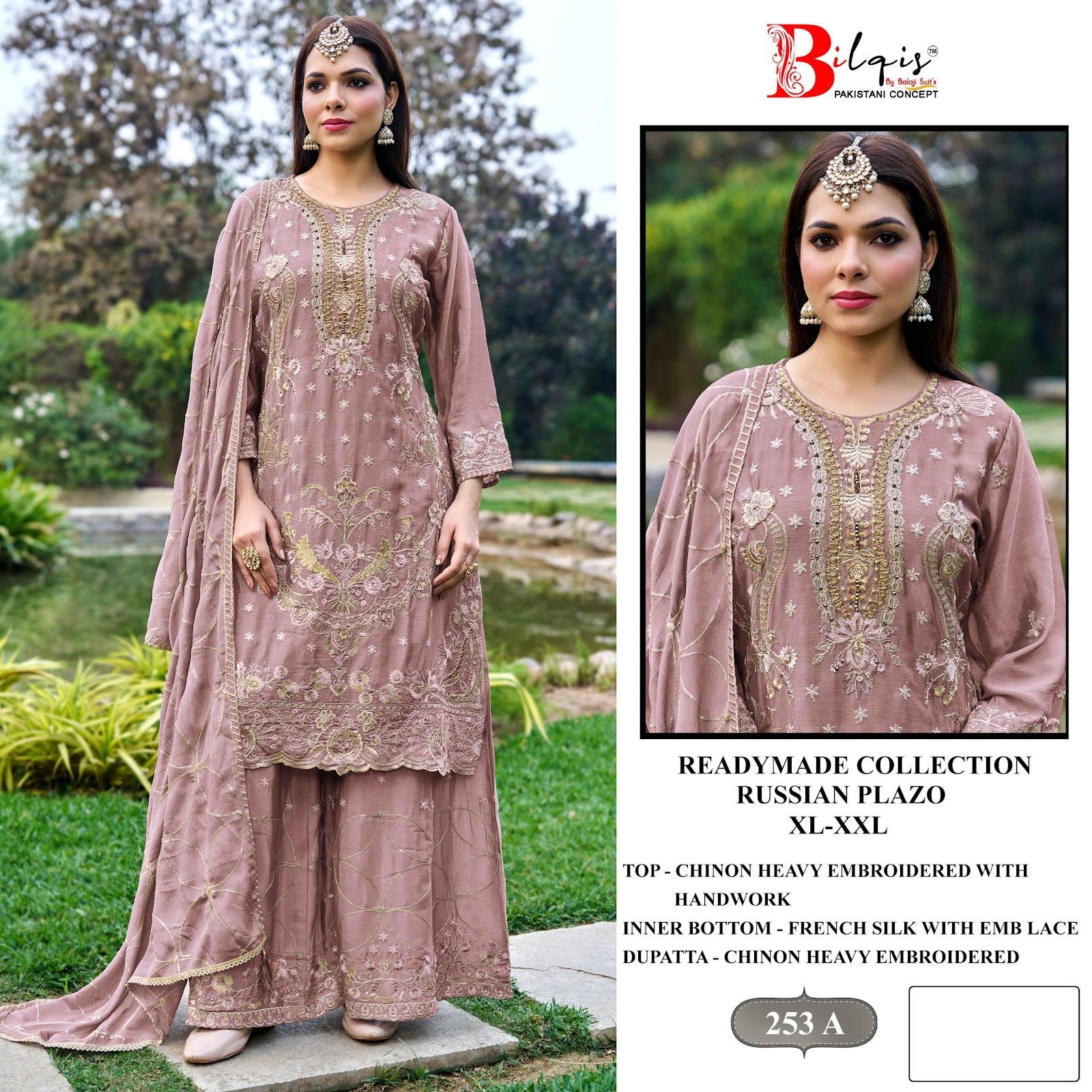 B 253 Bilqis Chinon Pakistani Readymade Suits Wholesale