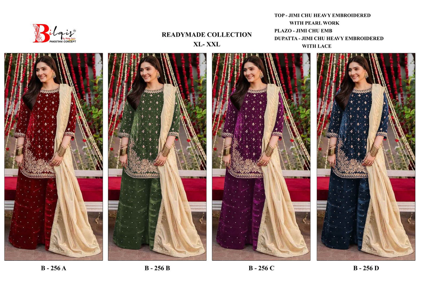 B 256 Bilqis Jimmy Choo Pakistani Readymade Suits Wholesaler Gujarat