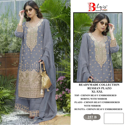 B 257 Bilqis Chinon Pakistani Readymade Suits Wholesale Price