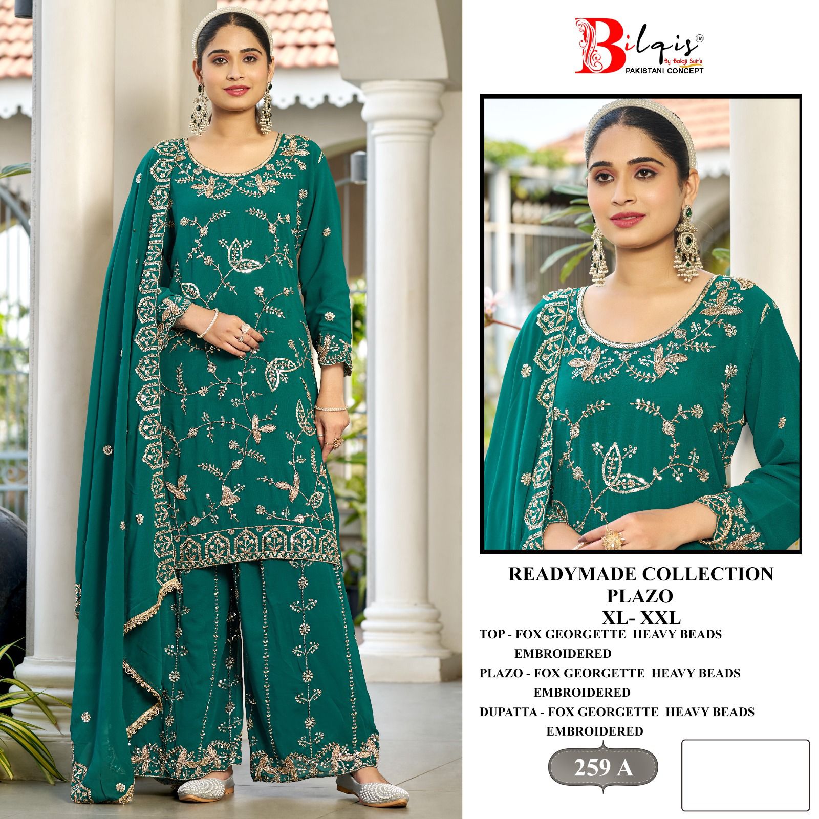 B 259 Bilqis Fox Georgette Pakistani Readymade Suits Wholesale Price