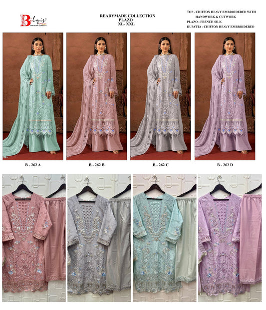 B 262 Bilqis Chiffon Pakistani Readymade Suits Wholesale Price