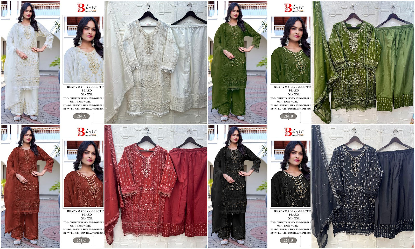 B 264 Bilqis Chiffon Pakistani Readymade Suits Manufacturer India