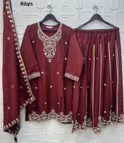 B 270 A To D Bilqis Chinon Pakistani Readymade Suits Exporter Ahmedabad