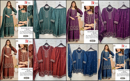B 271 Bilqis Chinon Pakistani Readymade Suits Wholesaler Ahmedabad