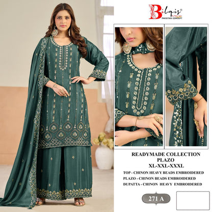 B 271 Bilqis Chinon Pakistani Readymade Suits Wholesaler Ahmedabad