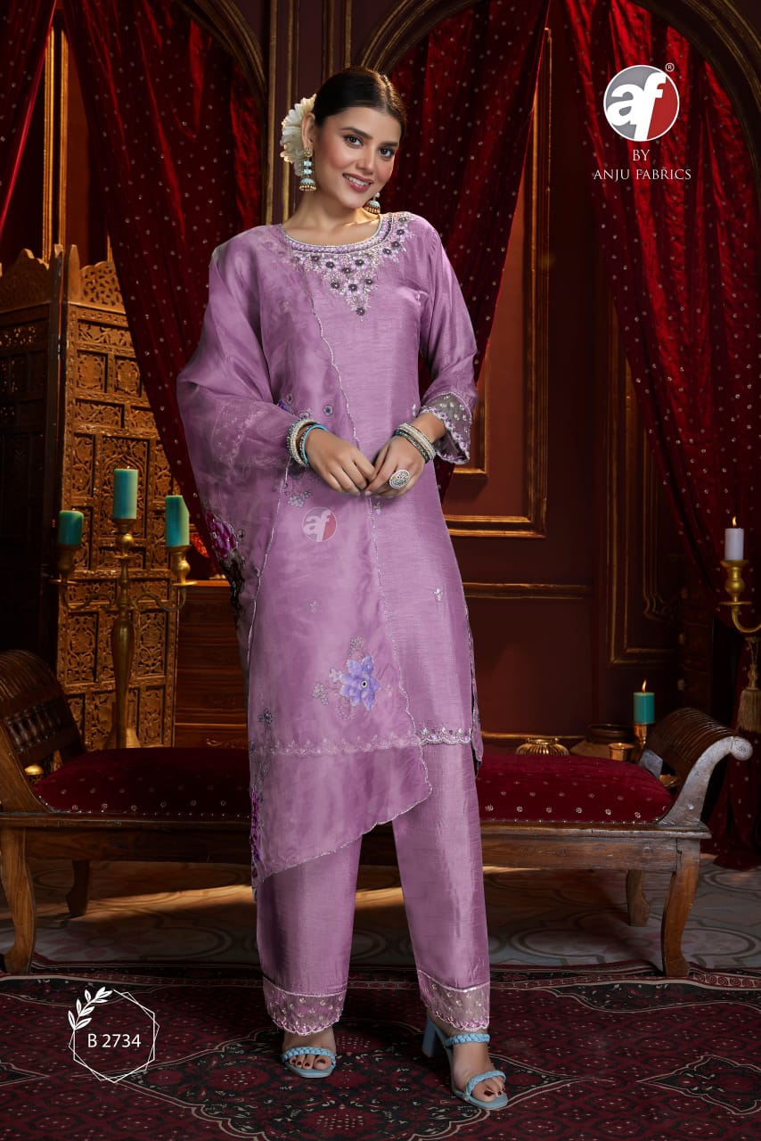 B 2734 Af Dola Silk Readymade Suits Supplier Ahmedabad