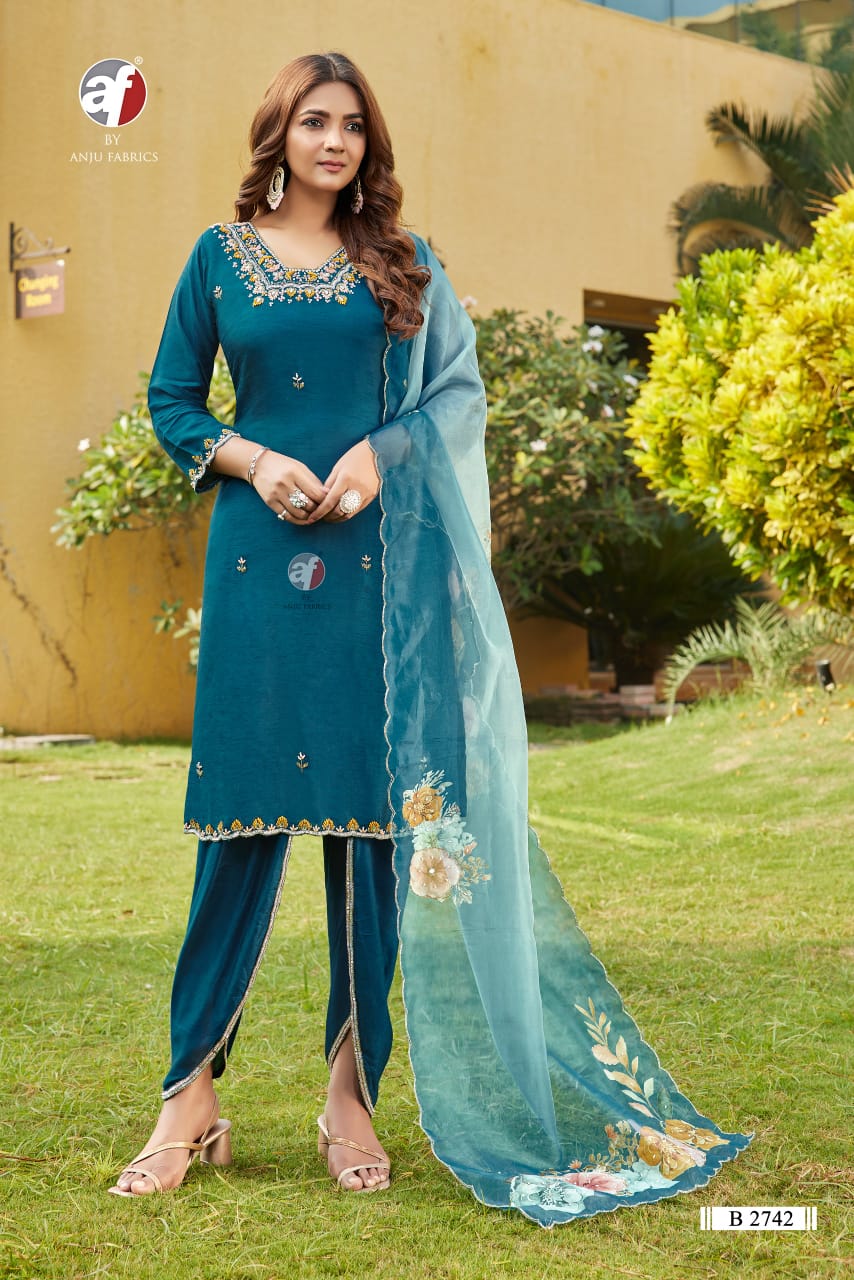 B 2742 Af Dola Silk Readymade Suits Manufacturer Ahmedabad