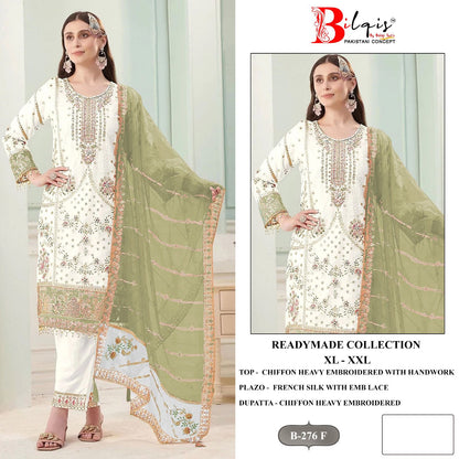 B 276 E To H Bilqis Chiffon Pakistani Readymade Suits Wholesaler Gujarat