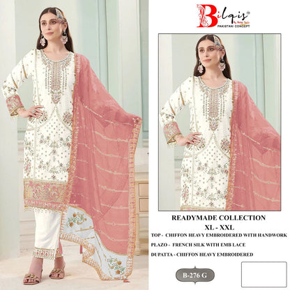 B 276 E To H Bilqis Chiffon Pakistani Readymade Suits Wholesaler Gujarat