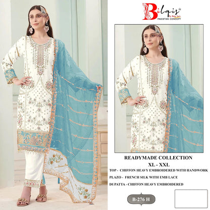B 276 E To H Bilqis Chiffon Pakistani Readymade Suits Wholesaler Gujarat
