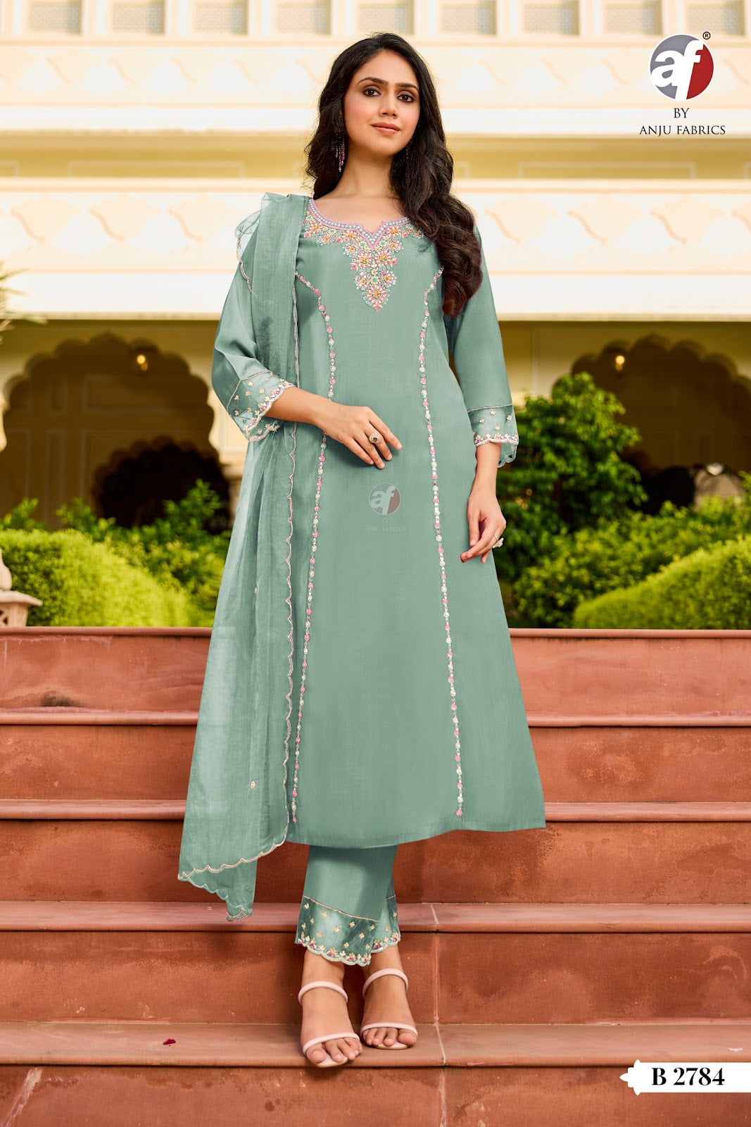 B 2781-2784 Af Modal Silk Readymade Anarkali Suits Wholesale Price