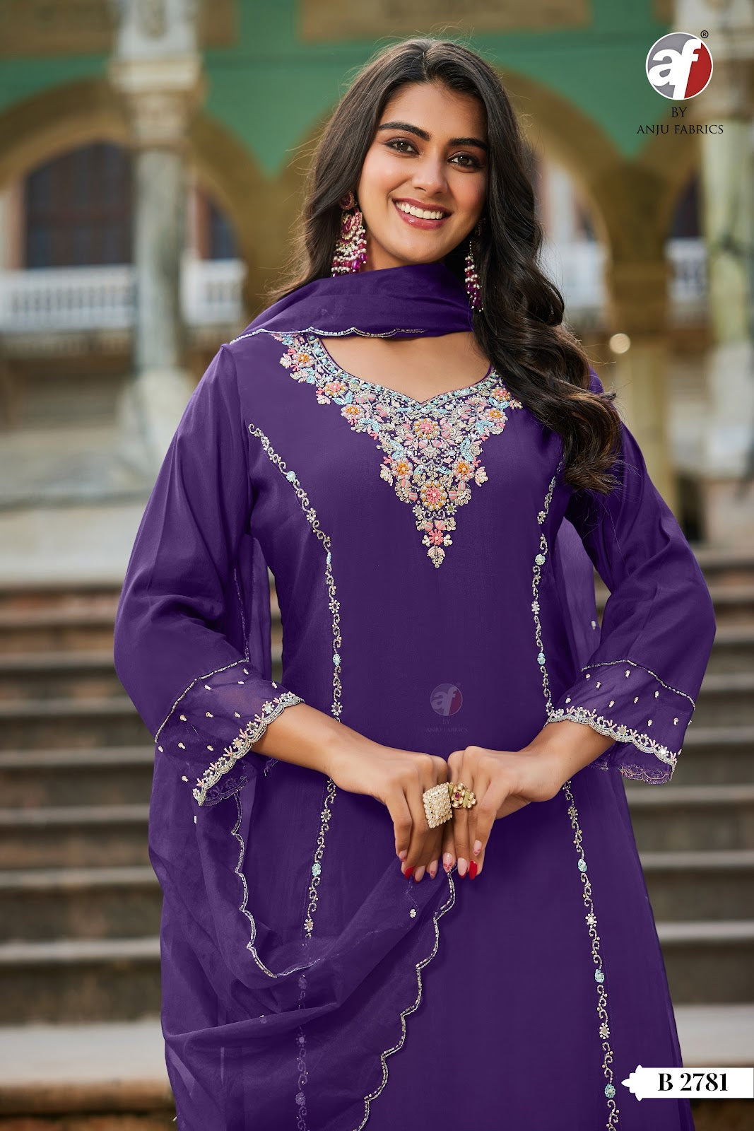 B 2781-2784 Af Modal Silk Readymade Anarkali Suits Wholesale Price