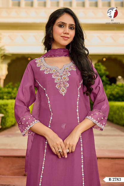 B 2781-2784 Af Modal Silk Readymade Anarkali Suits Wholesale Price