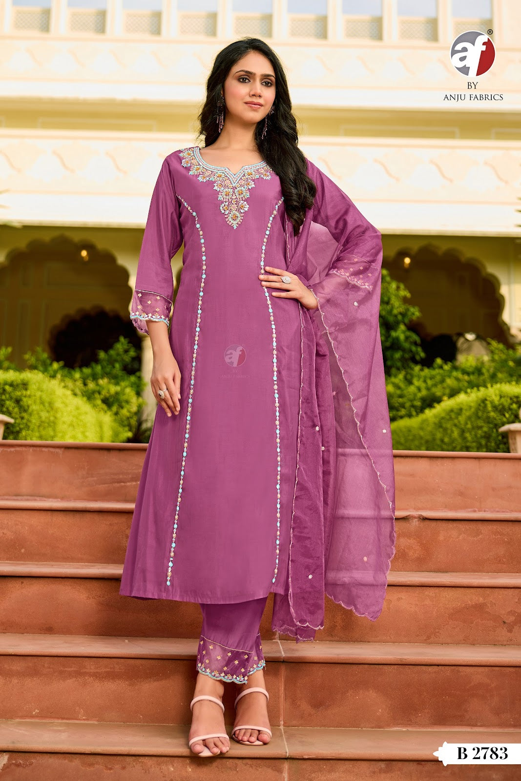 B 2781-2784 Af Modal Silk Readymade Anarkali Suits Wholesale Price
